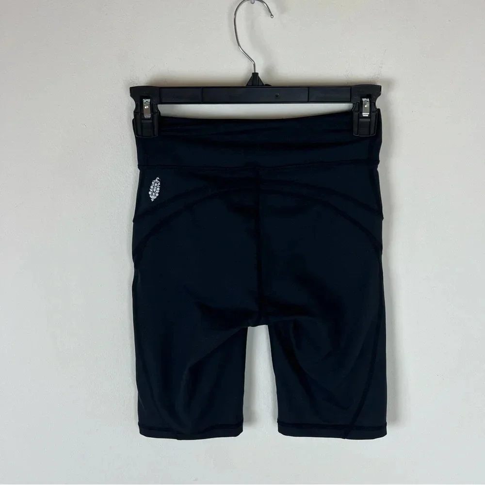 Free People Movement High-Rise Biker Baby Shorts Black Size XS